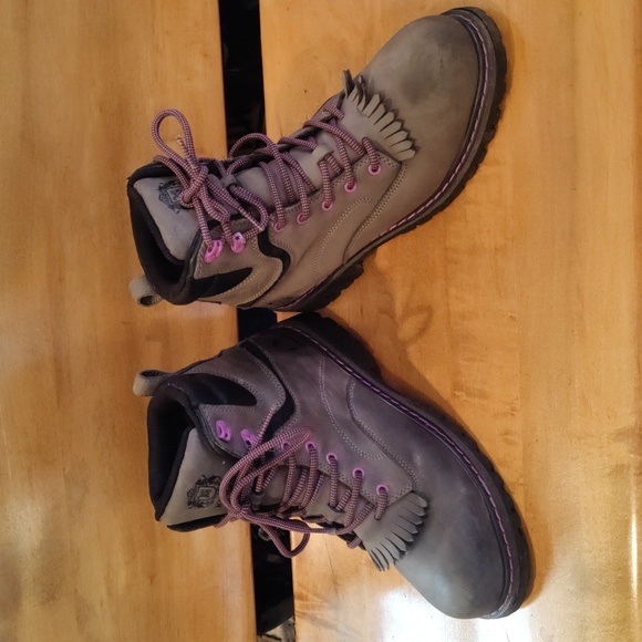 King's 6" Leather Steel Toe Brown With Pink Accents Size 8 By Honeywell - Picture 4 of 12